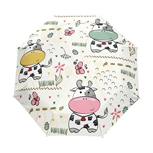 Lustige Cartoon Kuh Regenschirm Auf-Zu Automatik Taschenschirm Winddichter Umbrella Klein Leicht Schirm Kompakt Schirme für Jungen Mädchen Reise Strand Frauen Lustige Cartoon Kuh Regenschirm Auf-Zu Automatik Taschenschirm Winddichter Umbrella Klein Leicht Schirm Kompakt Schirme für Jungen Mädchen Reise Strand Frauen von BEUSS