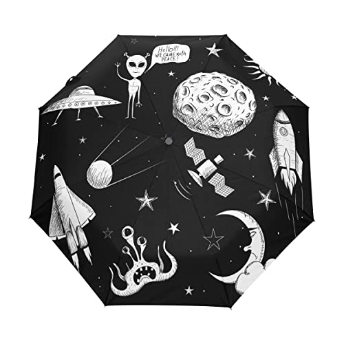 Rakete Raumschiff Alien Regenschirm Auf-Zu Automatik Taschenschirm Winddichter Umbrella Klein Leicht Schirm Kompakt Schirme für Jungen Mädchen Reise Strand Frauen Rakete Raumschiff Alien Regenschirm Auf-Zu Automatik Taschenschirm Winddichter Umbrella Klein Leicht Schirm Kompakt Schirme für Jungen Mädchen Reise Strand Frauen von BEUSS