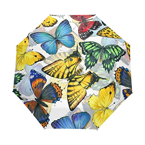 Schmetterling Kunst Regenschirm Auf-Zu Automatik Taschenschirm Winddichter Umbrella Klein Leicht Schirm Kompakt Schirme für Jungen Mädchen Reise Strand Frauen Schmetterling Kunst Regenschirm Auf-Zu Automatik Taschenschirm Winddichter Umbrella Klein Leicht Schirm Kompakt Schirme für Jungen Mädchen Reise Strand Frauen von BEUSS