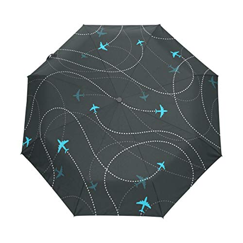Schwarz Blau Flugzeug Regenschirm Auf-Zu Automatik Taschenschirm Winddichter Umbrella Klein Leicht Schirm Kompakt Schirme für Jungen Mädchen Reise Strand Frauen Schwarz Blau Flugzeug Regenschirm Auf-Zu Automatik Taschenschirm Winddichter Umbrella Klein Leicht Schirm Kompakt Schirme für Jungen Mädchen Reise Strand Frauen von BEUSS