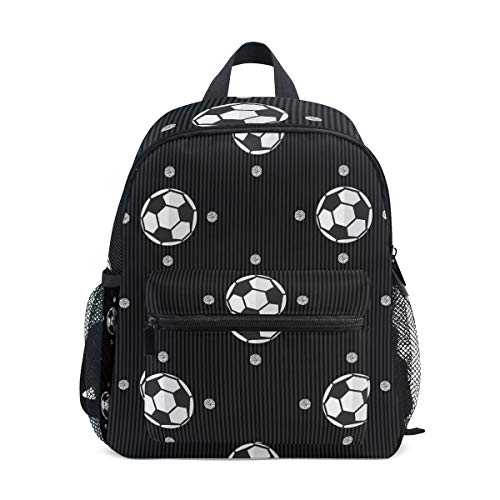 Schwarz Fußball Silber Punkt Kleinkind Rucksack Kinder Leichtgewicht Büchertasche Vorschule Schülerrucksack für 1-6 Jahre die Reise Mädchen Jungs Schwarz Fußball Silber Punkt Kleinkind Rucksack Kinder Leichtgewicht Büchertasche Vorschule Schülerrucksack für 1-6 Jahre die Reise Mädchen Jungs von BEUSS