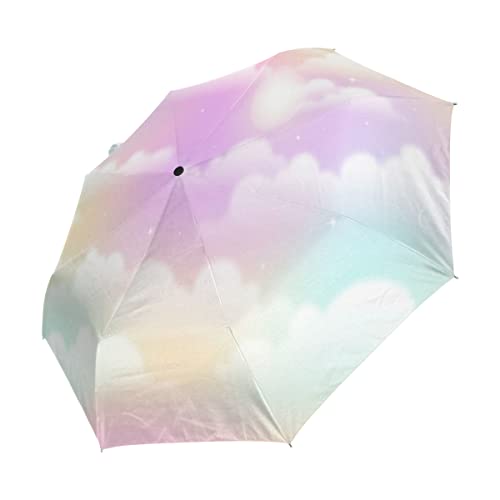 Wolkenkunst Bunter Himmel Regenschirm Auf-Zu Automatik UV-Schutz Taschenschirm Winddichter Umbrella Klein Leicht Schirm Kompakt Schirme für Jungen Mädchen Reise Strand Frauen Wolkenkunst Bunter Himmel Regenschirm Auf-Zu Automatik UV-Schutz Taschenschirm Winddichter Umbrella Klein Leicht Schirm Kompakt Schirme für Jungen Mädchen Reise Strand Frauen von BEUSS