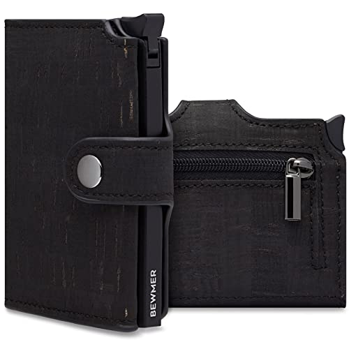 BEWMER v2 Shielded Slim Wallet mit Münzfach für Herren & Damen | Kartenetui mit Münzfach & RFID-Schutz & Anti-Cloning | Geldbörse für Scheine, Münzen & 9 Kreditkarten | Korken Schwarz BEWMER v2 Shielded Slim Wallet mit Münzfach für Herren & Damen | Kartenetui mit Münzfach & RFID-Schutz & Anti-Cloning | Geldbörse für Scheine, Münzen & 9 Kreditkarten | Korken Schwarz von BEWMER