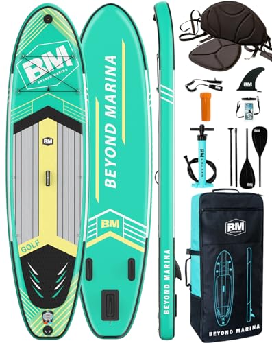 BEYOND MARINA Sup Board, Stand Up Paddling Board, Paddle Board, Aufblasbares Paddleboard Surfboard Wassersport, Pumpe, Rucksack, Paddel, Leash, 320 x81 x15CM, Streifen-Grün BEYOND MARINA Sup Board, Stand Up Paddling Board, Paddle Board, Aufblasbares Paddleboard Surfboard Wassersport, Pumpe, Rucksack, Paddel, Leash, 320 x81 x15CM, Streifen-Grün von BEYOND MARINA