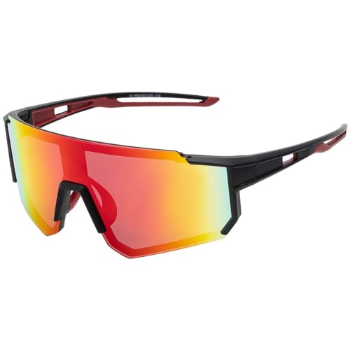 BEZLIT Unisex Sonnenbrillen Bikerbrille Sonnenbrille Damen Flieger verspiegelt Rot/Gelb-Schwarz/Rot BEZLIT Unisex Sonnenbrillen Bikerbrille Sonnenbrille Damen Flieger verspiegelt Rot/Gelb-Schwarz/Rot von BEZLIT