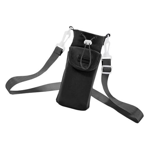 BFANGLC Wasserflaschen-Tasche mit verstellbarem Riemen und Aufbewahrungstasche, Wasserbecherhülle, Trinkgeschirrhalter für Wandern und Camping, Schwarz von BFANGLC