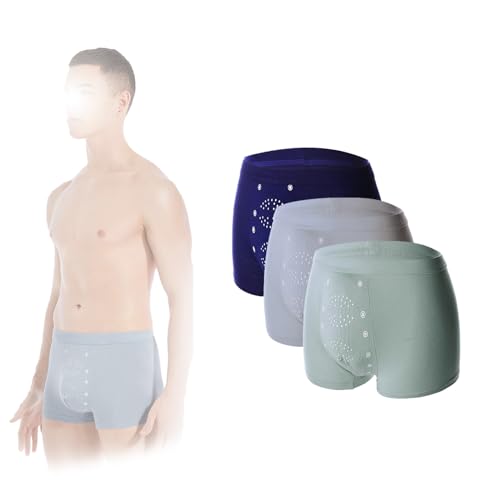 BFDSGWQ Energiefeldtherapie-Unterwäsche für Herren, Boxershorts aus Eisseide für Herren, Schlankmachende Unterwäsche für Herren, Schlankmachende Shapewear (3PCS-G,2XL) von BFDSGWQ