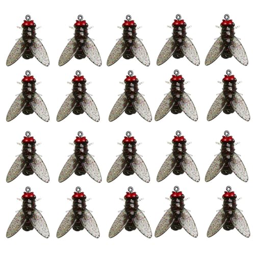 BFLKY 20Pcs Fliegen Angeln Köder Fliegen Haken Weiche Köder Künstliche Angeln Lockt Jigs Swimbaits Outdoor Angeln von BFLKY