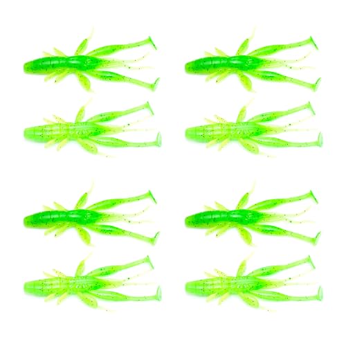 BFLKY 8 PCS Angeln Langusten Köder Weiche Garnelen Köder Locken Künstliche Köder Swimbait Weiche Kunststoff Köder Für Süßwasser Salzwasser von BFLKY