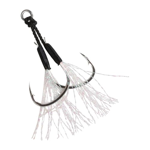 BFLKY Dancing Stingers Jigging Köder Ersatz Slow Fall Jigs Angelhaken Doppelte Angelhilfshaken Mit Teasern Pack von BFLKY