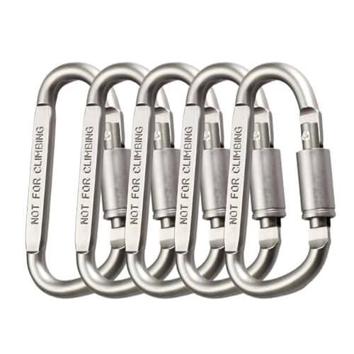 BFLKY Robuster Verriegelungshaken Für Camping Wandern Reisen Aluminiumlegierungen Schloss Kletterschnalle D Ringe Karabiner Clip von BFLKY