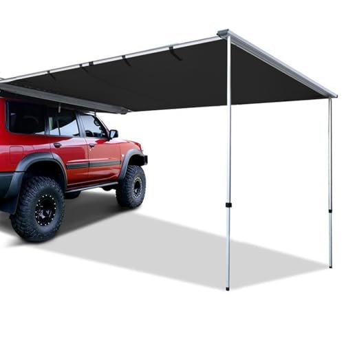 Auto Vorzelt Camping, Seitenmarkise fürs Auto, Sonnendach fürs Auto, Grundausstattung fürs Camping im Auto, for Campingreisen im Freien, tragbar(Black,78.7x98.4in/200x250cm) von BFVAKBKYT