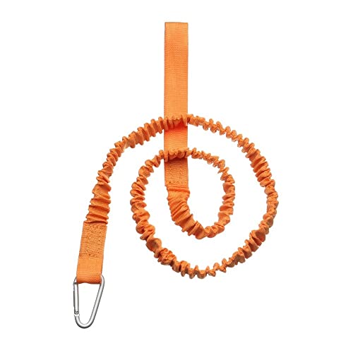 BFVAKBKYT Kajak Paddel Leine, 1 stück Verstellbare Leine Mit Sicherheitshaken Angelrute Spule Lanyard Seil Krawatte Ruderboot Zubehör Dehnbar Coiled Lanyard Gurt(Orange) von BFVAKBKYT