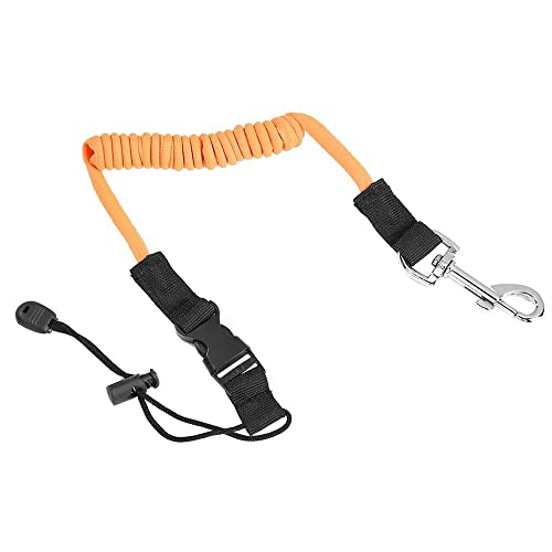 BFVAKBKYT Kajak Paddel Leine, Elastische Kajak Kanu Paddel Leine Surfbrett Surfen Seil Rudern Sicherheit Leine Ruderboote Lanyard Angelrute Kajak Zubehör Dehnbar Coiled(Orange) von BFVAKBKYT