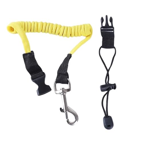 BFVAKBKYT Kajak Paddel Leine, Elastische Kajak-Kanu-Paddel-Leine Surfbrett-Surfleine Sicherheitsseil-Leine Ruderboot-Lanyard Angelrute Kajak-Zubehör Kajak-Paddel-Seil(Yellow) von BFVAKBKYT