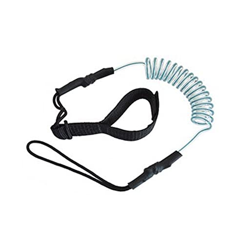 BFVAKBKYT Kajak Paddel Leine, Kajakpaddel, Sicherheitsseilverschluss, elastisches TPU, Anti-Verlust-Board, Flexible Leine, Outdoor-Bootszubehör for Boote, Schiffskanus, dehnbar, aufgerollt(Blue) von BFVAKBKYT