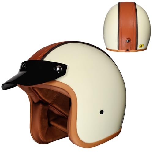 3/4 Open Face Motorrad-Halbhelm, Jet-Motorradhelm ECE-Zertifiziert Mit Herausnehmbarem Innenfutter, Moped-Halbhelm, Cruiser-Helm Für Männer Und Frauen I,XL=61-62CM von BGGNG