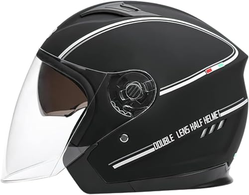 Jethelm Erwachsene Motorradhelm Mit Kratzfestem Visier, Herren Halb Jet Motorradhelm, Halb Offener Helmjethelm Damen Kompakter Motorrad- Und Rollerhelm F,56-62CM Jethelm Erwachsene Motorradhelm Mit Kratzfestem Visier, Herren Halb Jet Motorradhelm, Halb Offener Helmjethelm Damen Kompakter Motorrad- Und Rollerhelm F,56-62CM von BGGNG