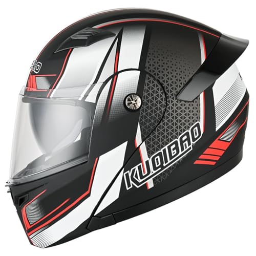 Motorradhelm Integralhelm mit Doppelvisier,Klapphelm Motorradhelm für Erwachsene Männer und Frauen,ECE-geprüfter Modularer Helm Integralhelm,Motocross-Rennhelm Schutzhelm F,XXL=63-64CM von BGGNG