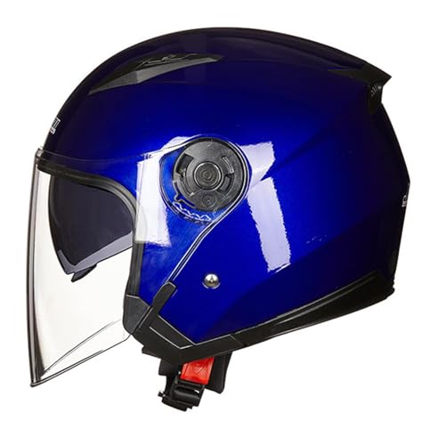 Vintage Halbhelm Herren Jet-Motorradhelm ECE-Geprüft Damen Rollerhelm Offener Helm Erwachsener Vintage Doppelvisier Jethelm Schüsselförmiger Helm F,XL=61-62CM von BGGNG