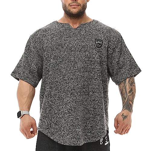 BGSM Sportswear Ragtop Rag Top T-Shirt Bodybuilding Herren halbarm 3345 schwarz 5XL von BGSM