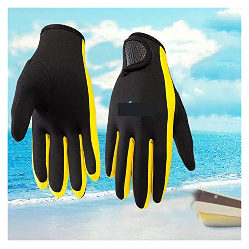 BGTSF Neoprenhandschuhe, 1,5 mm Neopren-Schwimmen-Tauchhandschuhe Neopren-Handschuh for Schwimmen im Winter Warm, rutschfest,Kaltwasser-Schwimmzubehör(Yellow,Medium) von BGTSF