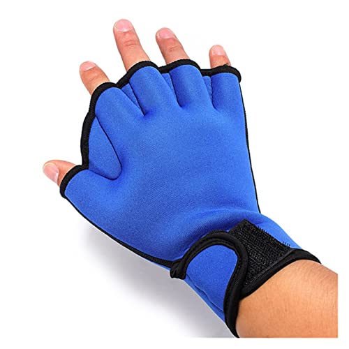 BGTSF Neoprenhandschuhe, 1 Paar Schwimmhandschuhe Aquatic Fitness Wasserbeständigkeit Aqua Fit Paddeltraining Fingerlose Handschuhe Tauchausrüstung,Kaltwasser-Schwimmzubehör(Blue,Small) von BGTSF