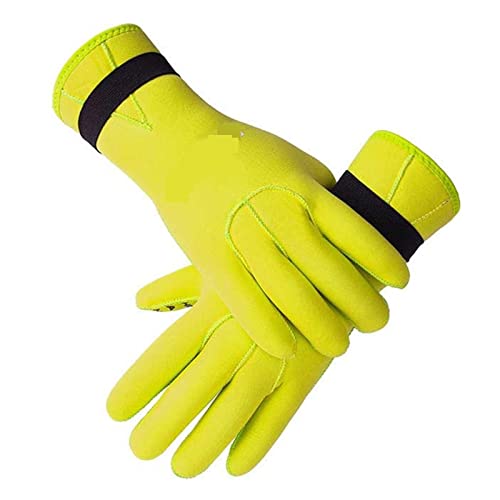 BGTSF Neoprenhandschuhe, 3mm Neoprenhandschuhe Tauchen Neoprenanzug Handschuhe Flexible Thermische Schnorcheln Tauchen Speerfischen Fahrradhandschuhe Männer Frauen,Kaltwasser-Schwimmzubehör(Yellow,L) von BGTSF