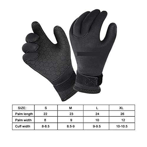 BGTSF Neoprenhandschuhe, 5 MM 3 MM Männer Winter Handschuhe Schnorcheln Paddeln Surfen Kajak Kanu Speerfischen Fäustlinge Tauchausrüstung,Kaltwasser-Schwimmzubehör(5MM with Logo,Small) von BGTSF