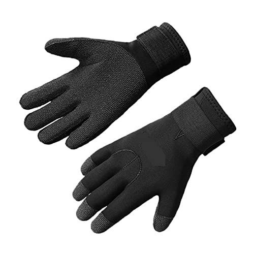 BGTSF Neoprenhandschuhe, 5MM Tauchhandschuhe for die Unterwasserjagd rutschfeste, verschleißfeste, verstellbare, Schwarze, warmhaltende, stichfeste Handschuhe,Kaltwasser-Schwimmzubehör(XL) von BGTSF