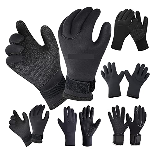 BGTSF Neoprenhandschuhe, Tauchen Winter beheizte Handschuhe for Männer Frauen Taucher Neoprenanzug Schnorcheln Kanu Spearfish Underwater,Kaltwasser-Schwimmzubehör(5MM Diving Gloves 01,XL) von BGTSF