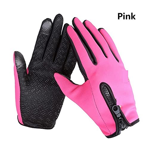 BGTSF Neoprenhandschuhe, Winter Outdoor Sport Radfahren Mann Handschuhe Frauen Touchscreen Fisch wasserdicht Ski Winddicht rutschfest Mode Schwarze Handschuhe,Kaltwasser-Schwimmzubehör(Pink,XX-Large) von BGTSF