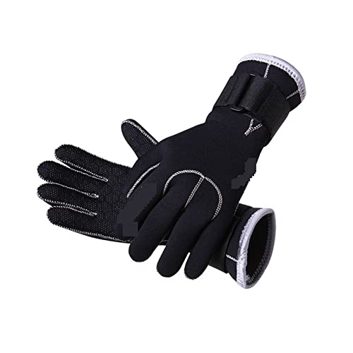 Neoprenhandschuhe, 3 mm schwarze Neopren-Schwimm-Tauchhandschuhe halten warm, Schnorchelausrüstung, kratzfeste Segel-, Kajak-, Surf- und Jagdhandschuhe ,Kaltwasser-Schwimmzubehör(Dark Grey,S(Length21c von BGTSF