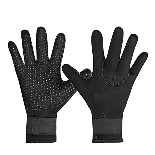 Neoprenhandschuhe, 3mm Tauchhandschuhe Schwimmflossen Tauchen Surf Kitesurf Windsurf Handschuhe for Angeln Unterwasser Angelausrüstung,Kaltwasser-Schwimmzubehör(G31 Black Gloves,Medium) von BGTSF