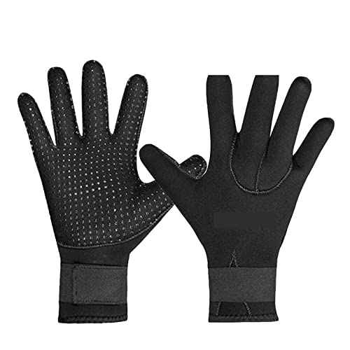 Neoprenhandschuhe, 3mm Tauchhandschuhe Schwimmflossen Tauchen Surf Windsurf Handschuhe for Angeln Unterwasser Angeln Ausrüstung,Kaltwasser-Schwimmzubehör(G31 Black Gloves,Medium) von BGTSF