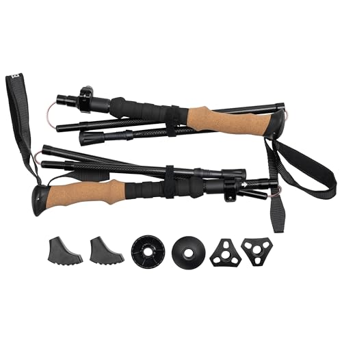 BIA Reinhold Carbon Wanderstöcke für Abenteuer, Wandern, Bergsteigen, Nordic Walking, Trekking. Ultraleicht 220g je Stock. 115-135cm Teleskop höhenverstellbar, für Schotter, Schnee, Matsch, Asphalt von BIA