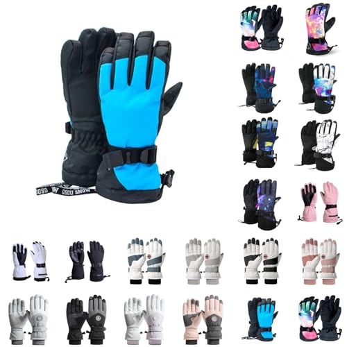 Thermo Handschuhe Herren Damen Gefütterte Skihandschuhe Thermo Schneehandschuhe Touchscreen Handschuhe Outdoor Fahrradhandschuhe Atmungsaktiv Gloves Winddicht Winterhandschuhe Ski-Damenhandschuh von BIBOKAOKE