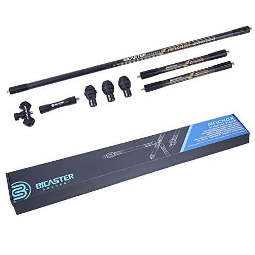 BICASTER Bogenschießen-Stabilisator-System 3K Carbon Made – komplettes Set (71,1 cm, Gold) von BICASTER