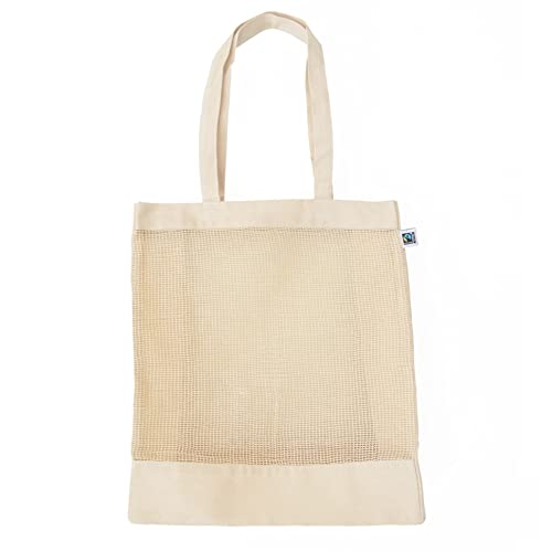 BIDBI Fairtrade & Organic Mesh Luxury Shopper, natur, L, Fairtrade & Organic Mesh Luxury Shopper von BIDBI