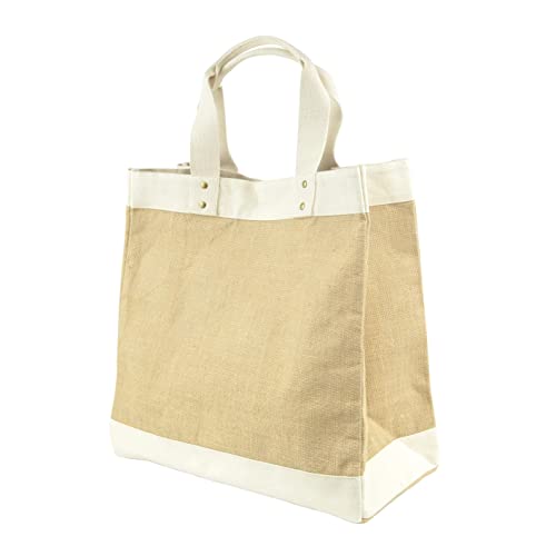 BIDBI Große Premium-Jute-Shopper, natur, L, Große Premium-Jute-Shopper von BIDBI