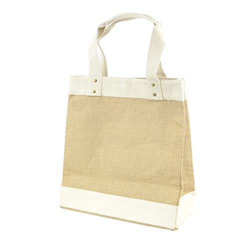 BIDBI Kleiner Premium Jute-Shopper, natur, S, Kleiner Premium Jute-Shopper von BIDBI