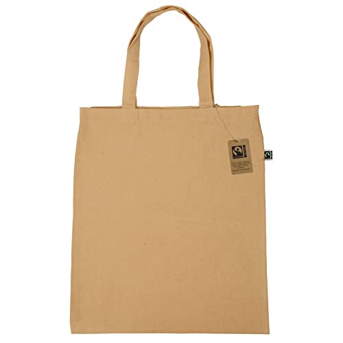 BIDBI Unisex Fairtrade & Organic Canvas Tote Wiederverwendbare Einkaufstasche (1 Stück), sand, Einheitsgröße, Fairtrade & Organic Canvas Tote von BIDBI