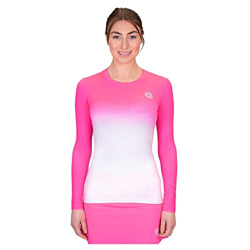 BIDI BADU Damen Crew Gradiant Longsleeve - pink, White, Größe:L von BIDI BADU