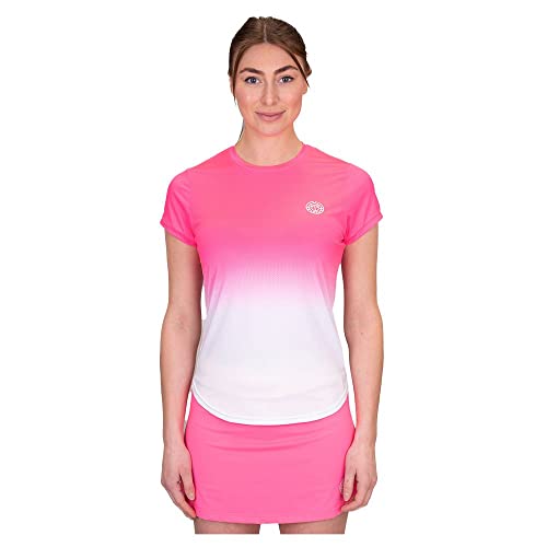 BIDI BADU Damen Crew Gradiant Tee - pink, White, Größe:XS von BIDI BADU