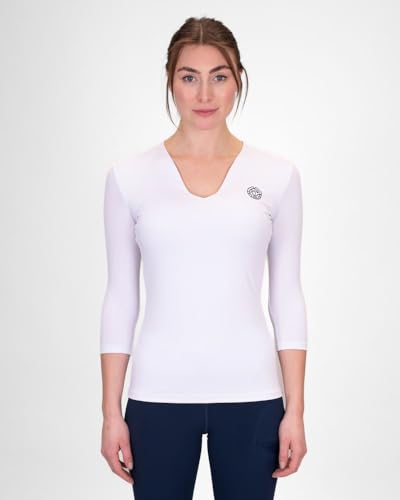 BIDI BADU Damen Crew V-Neck Longsleeve - White, Größe:S von BIDI BADU