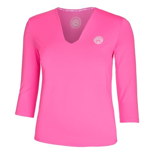 BIDI BADU Damen Crew V-Neck Longsleeve - pink, Größe:S von BIDI BADU