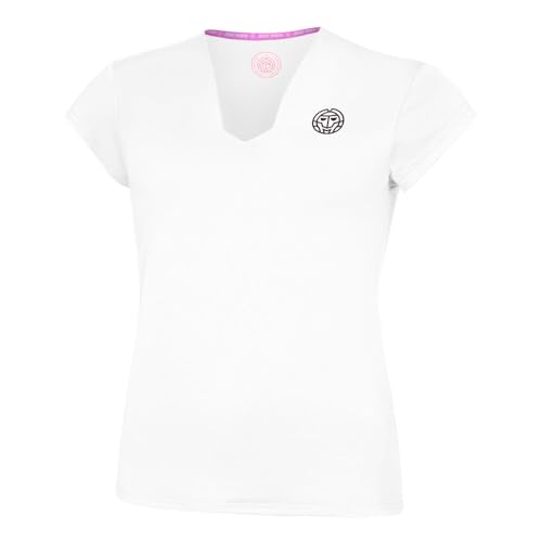 BIDI BADU Damen Crew V-Neck Tee - White, Größe:XL von BIDI BADU