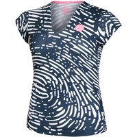 BIDI BADU Fingerprint Printed V-Neck T-Shirt Damen in dunkelblau, Größe: S von BIDI BADU