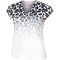 BIDI BADU Leoparty Styles V-Neck T-Shirt Damen in weiß, Größe: L von BIDI BADU