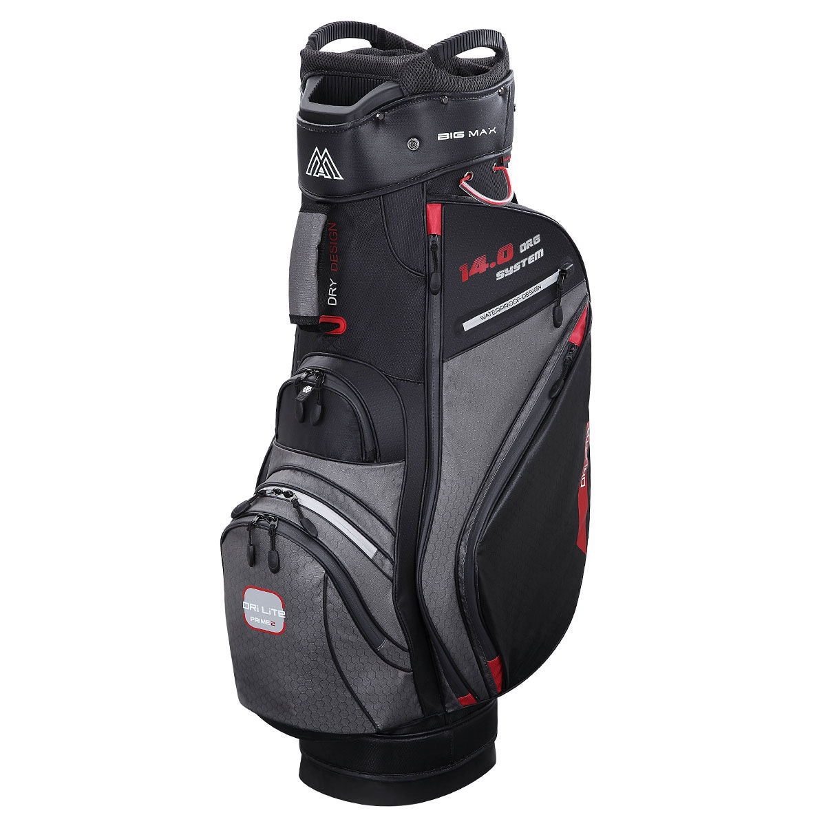 BIG MAX Mens Black, Charcoal and Red DRI LITE Prime Golf Cart Bag, Size: One Size | American Golf von BIG MAX